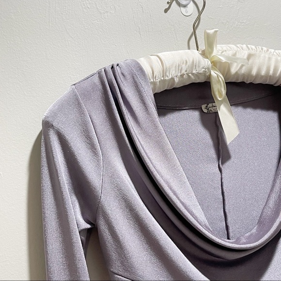 INTIMATELY FREE PEOPLE Women’s Gray Silver CARRIE LAYERING TOP Slinky Knit - Picture 3 of 9